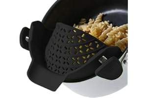 Clip On Colander Strainer | Clip-on Silicone Adjustable Pot Strainers for Kitchen - Kitchen Gadgets Kitchenware Filter for Round Pot Ware Pasta Vegetables Noodles Youding