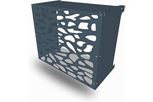 CLIM-BOX Cache Pour Climatiseur extérieur Anthracite Résistant Climatisation Coffre Climatiseur Mural Aluminium Composite (Motif Pierres, Grand Anthracite)