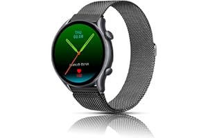 PaceBid Armband Metall Kompatibel mit Amazfit GTR 3 Pro/Amazfit GTR 3, 22 mm Edelstahl Armbänder Magnetisch Ersatzarmband für Amazfit GTR 2 / Amazfit GTR 2e / Amazfit GTR 47 mm (Schwarz)