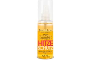 ‎JEAN & LEN Jean & Len Hitzeschutz 2-Phasen Leave-In Spray, für jeden Haartyp, schützt das Haar vor Hitzeschäden bis 220°C, Anti-Frizz-Formulierung, Heat Protection Spray, ohne Parabene & Silikone, vegan, 100 ml