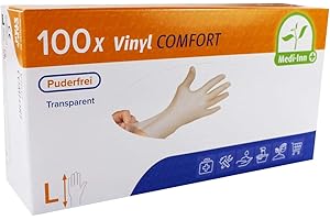 MEDI-INN+ Medi-Inn 04928437 Single Use Disposable Vinyl Powder-Free Gloves Pack of 100