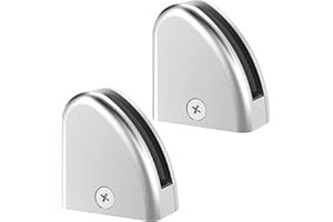 HOME SUPPLIES Nidda – Toughened Clear Glass Decking Panel Rack Railing Infill Stairparts Easy Fit for Stair, Landing Or Balcony, Glaze Glass Staircase and Chrome Clamps. (2 PCS Clamps.)