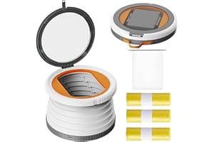 NAUXIU Bebé Inodoro Plegables,Inodoro Infantil Plegable,Asiento Inodoro Plegable, Portátil Reductor WC,Entrenamiento para Bebés con Orinal de Viaje al Aire libre en Interiores con Bolsa (gris)