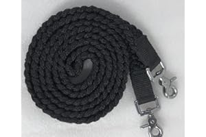 SHOWMEN CRAFT 8' Braided Cotton Rein for Horse Headstall with Snaps Soft and Durable Reins