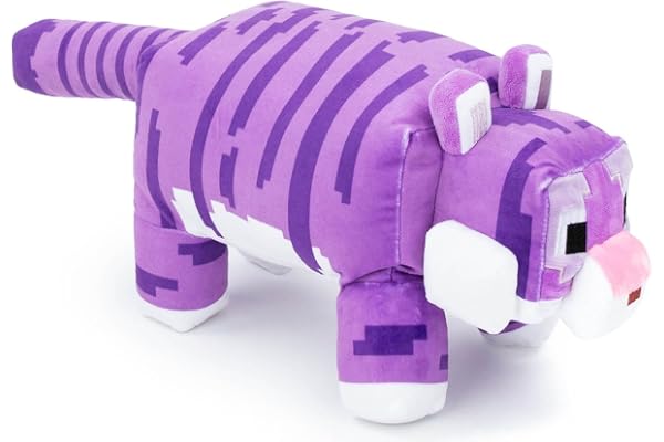 Jay Franco Minecraft lila tiger plyschkudde - 53 cm mjuk tigerkudde