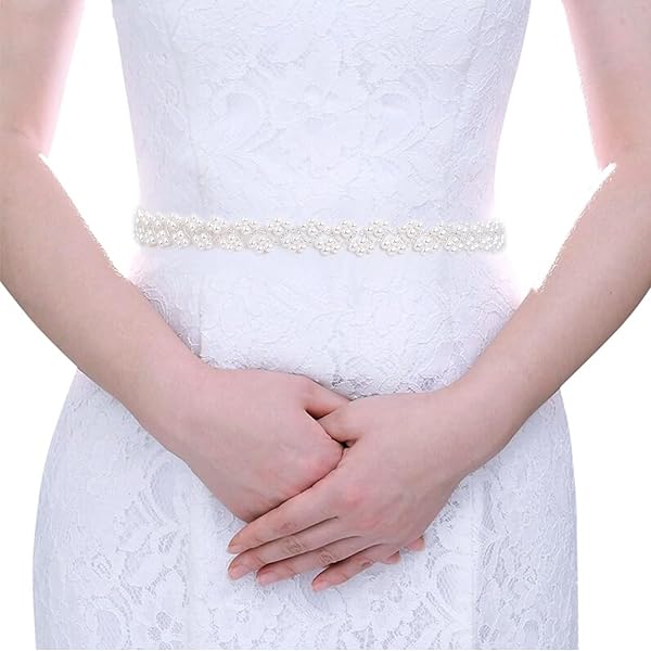 TOPQUEEN S01 Dames Riem Luxe Bruid Bruidssjerp Strass Appliqué TOPQUEEN S01 Dames Riem Luxe Bruid Bruidssjerp Strass Appliqué
