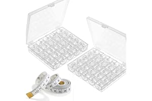 Canette Machine à Coudre, Qfun 50 Pièces Accessoire Machine a Coudre Singer Brother Bermina Janome Toyota Elna Chanteur avec étui de Rangement Transparent Plastique