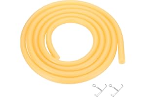 PATIKIL 10 Pies de Tubo de Goma de Látex Natural, 9/16" (14mm) ID x 11/16" (18mm) OD Tubo de Goma para Tirachinas con Abrazaderas para Ejercicio, Estiramiento, Laboratorio, Tubo de Casa