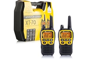 Midland XT70 Adventure, Dual Band Radio, Quick Charge Walkie Talkies, 69 LPD and 24 PMR446 license free, 12 Km Radius, 1 Double Desktop, UKCA Certified, C1180.40, Yellow