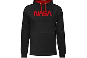 Shirtracer - Pullover Herren Frauen Hoodie Kontrast zweifarbig - Nerd Geschenke - NASA - Raumfahrt Astronaut Mondlandung Weltraum