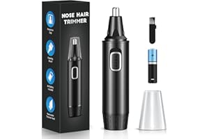Glangeh Cortapelos Nariz Profesional, Cuchillas de Doble Filo Corta Pelos Oreja y Nariz sin Dolor, Recortador Pelos Nariz Impermeable para Hombres y Mujeres, Función con Pilas (Batería AA Incluida)