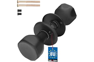 KOTARBAU® Dörrknopp Innerdörr - ZnAl - 45x45 mm - Svart - Vridbar Dörrknopp - Dörrbeslag - Portar Enkel - Montering - Ergonom