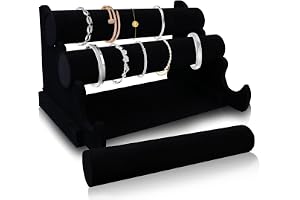 Smyckesställ armband, armbandsstativ i sammet med avtagbara 3 våningar, armring, utställningsstativ, armbandsstativ, klocksta