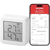 SwitchBot Thermometer Indoor Hygrometer, Bluetooth Outdoor Thermometer Humidity Meter with APP, Dew Point/VPD/Absolute Humidi