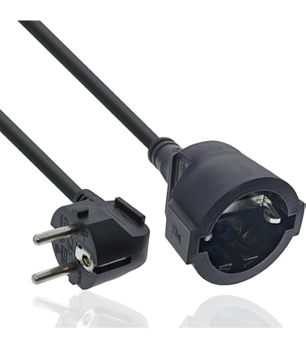 Perfect Prolunga Cavo Euro 1,00 M – Spina E Presa Dritte, Cavo Di Alimentazione Per Elettrodomestici, Conduttore In Rame, Guaina PVC Nero