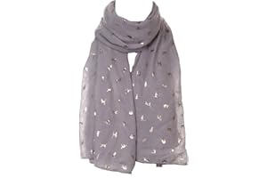 World of Shawls New Ladies Womens Glitter Foil Sparkle Print Scarf Scarves