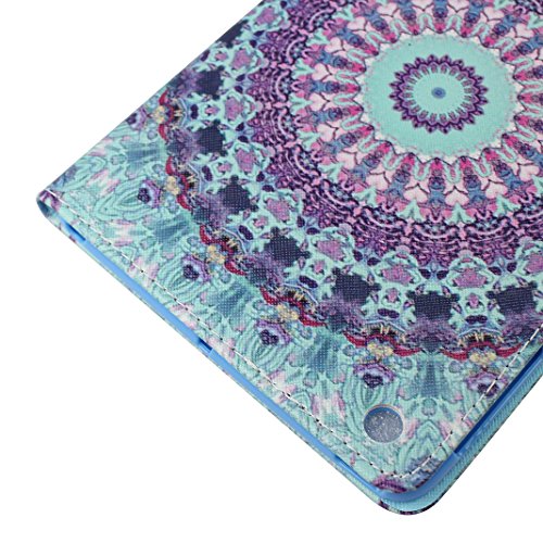 iPad Mini Schutzhülle Leder, iPad Mini2 Hülle, iPad Mini 3 Bumper Hülle, Moon mood® Ledertasche für Apple iPad Mini 1/iPad Mini 2/iPad Mini 3 7.9 Zoll, PU Leder Cover Hülle Folio Handyhülle Gemalt Muster Premium Bumper Tasche Backcover Handytasche Stand Etui im BookStyle Tasche mit Totem Mandala Entwurf Standfunktion Halter Kreditkarte Slots und Magnetverschluss Cover mit Weich TPU Innere Etui für iPad Mini 2 (nicht für iPad Mini 4) - 4
