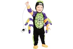 amscan (PKT) (PDBSP06) Child Boys Little Spooky Spider Costume (12-18m)