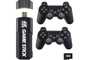 Lohoom Wireless Retro Game Console, TV 4K Home Video Console with Dual Controllers Plug & Play Stick, 40+ Classic Emulators High Definition HDMI Output Adults Kids Gift (64G) (EEF-01)