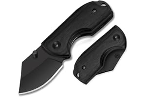 eiloszf Bardzo ostry nóż outdoorowy, nóż jednoręczny, mini mały nóż kieszonkowy EDC, nóż składany, śrubokręt, idealny nóż myśliwski, nóż ze stali nierdzewnej, na polowanie, survival (czarny)