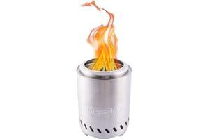 REDFIRE Pellet Tischkamin Volcano Medium, Tischfeuer Edelstahl für Holz und Pellets – Feuerschalen für den Garten, raucharme Feuertonne, Camping Gadgets (Silber)