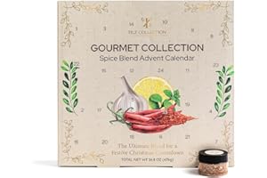 TILZ COLLECTION Gewürz-Adventskalender 2025 – 24 Gourmet-Gewürzmischungen, Gewürz-Geschenkset | Gewürzmischung für Salat, Gemüse, Rindfleisch, Hähnchen, BBQ Rub | Weihnachtsgeschenke für Männer und Frauen