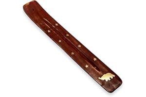 Vedmantra® Wooden Incense Stick Holder – Traditional Flat Incense Stick Holder for Home, Office and Temple –Suitable for Meditation, Yoga and Aromatherapy Rectangular Incense Ash Collector (Design-3)