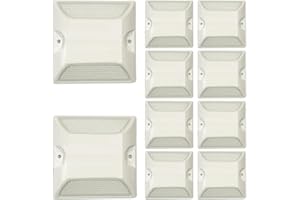 WOKYO Riflettori stradali da 10,2 x 10,2 cm, confezione da 10 pezzi, colore bianco, riflettenti, impermeabili