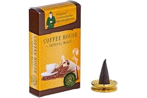 Crottendorfer Sensual Magic kadzidełka - rozmiar: M - 20 sztuk + mosiężny talerz - zapach: Coffee House - Made in Germany