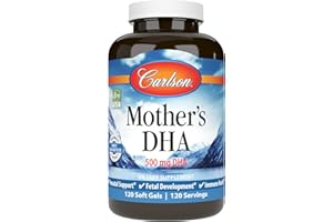 Carlson Mother's DHA, 500 mg DHA, Supports Mom & Baby, 60 Soft Gels