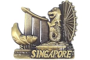 MUYU MAGNET Singapur - Imán para nevera 3D de metal, colección de regalo, decoración para el hogar y la cocina, imán para nevera