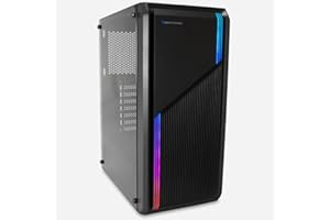VANT DeepGaming A230 - Caja PC ATX y micro ATX con USB3.0, Panel Lateral de Cristal Templado, Soporta hasta 6 Ventiladores, Gráficas hasta 275mm, RGB. Caja PC Gaming Color Negro