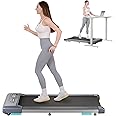 Dripex Under Desk Walking Pad With 6 Shock-absorbing Cushions & Widen Running Belt, Portable Treadmill With Remote Control and LED Display, 1-6km/h, No Assembly