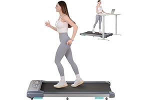 THERUN Walking Pad 2,5 PS Leise Motor Laufband mit Stoßdämpfende Fußmatten zum Gehen und Joggen,120 kg Kapazität, Fitness Laufbänder mit Breiterer Laufgürtel,LED-Display für Zuhause/Büro