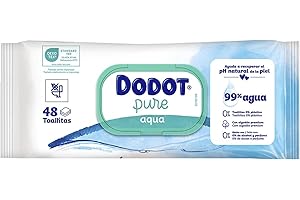 Dodot Aqua Pure Baby Wipes 0% Plastic, Bag 48 Units