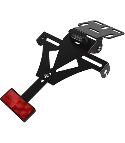 Support Éclairage LED Puig Pour Plaque D'Immatriculation - Noir, Design Compact | Universel Moto