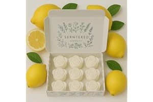 Scentered Serenity Wax Melts| Strong Scented| 9 Pack| Luxury Gift Set Wax Melts| Over 60 Hrs Burn Time Per Box| Pet Friendly| Eco Friendly| Hand Poured (Lemon)