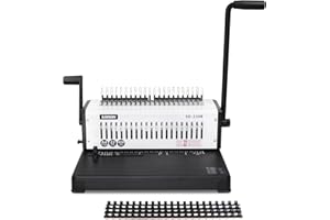 RAYSON Bindownica grzebieniowa, pojemność 400 arkuszy, pojemność 22 arkuszy, 21 otworów, wytrzymała plastikowa maszyna do segregatorów grzebieniowych, A4, SD-220B