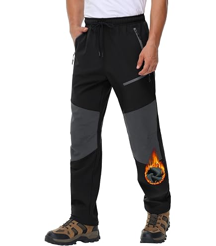 Pantalon D'hiver Polaire Thermique Coupe-vent Pour Hommes - Noir - Neuf Avec étiquettes