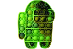 NAYBLE Ultimate Push Pop Fidget Toy - Stress Relief Silicone - Safe and Non-Toxic for All Ages - Calm Anxiety and Restore Mood - Compact and Portable (Green-Yellow-Black)