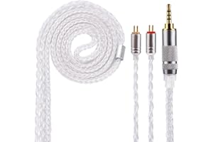 Yinyoo Cavo sostitutivo per auricolare 4.4mm 8Core Cavo per cuffie bilanciato in rame placcato argento con 0,78mm 2 pin per AS10 ZS7 AS06 ZS6 ZST CCA C10 Auricolare (2Pin 4.4)
