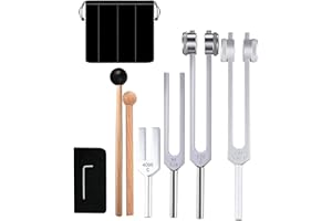 AILIMIAO 4Pcs Tuning Fork Set(128Hz, OM 136.1Hz, MI 528Hz, 4096Hz),for Healing Chakra,Sound Therapy,Reliever Stress
