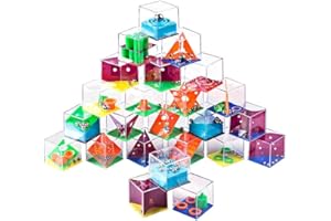 Ucradle Mini Puzzle Box, 24pcs Maze Puzzle Brain Teaser Balance Set Assorted levels of Games Perfect Party Bags Calendar Fillers Birthday Christmas New Year Gift, Children Kids and Teenagers