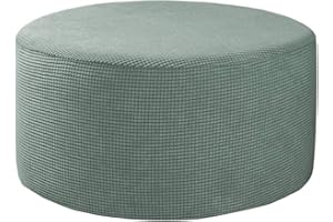 HOOWARM Terciopelo Funda Otomana Elástica Redonda Funda De Puff Modernas Funda Reposapies Polvo Retirable Lavable Funda De Reposapiés Cubierta Taburete Ottoman Cover Para Sala ( Color : A17 , Size : 50-58cm/2