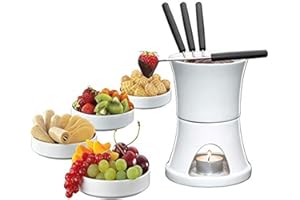 KÜCHENPROFI Cilio 107548 à Fondue à Chocolat 10 pièces, Porcelaine, Blanc