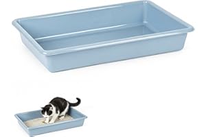 PLASTIFIC Cadet Grey Large Cat Litter Tray – 9L Strong Plastic Pet Toilet Training Box for Cats, Kittens, Puppies and Small Pets – Easy-Clean, Hygienic Litter Tray