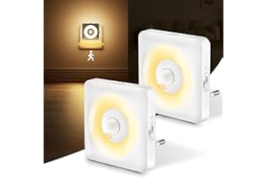 Swoieltr Luce Notturna Bambini da Presa, [2 Pezzi] 2700K Luci Notturne con Sensore Movimento Modalità Sensore o Sempre Accesa Regolabile, Certificata CE per Interni da Letto, Soggiorno e Bagno
