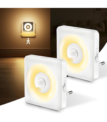 2 Luci Notturne LED Da Presa Con Sensore Di Luce – Luce Calda, Risparmio Energetico, Per Camera Dei Bambini, Bagno, Corridoio - 3