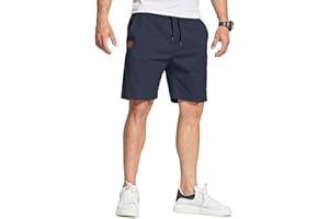 JustSun Short Homme Ete Coton Chino avec Poches Taille Elastique Short Court Homme