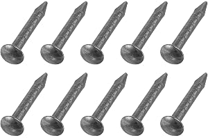 QUARKZMAN 200 stycken små hårdvaruspikar, 1 x 8 mm runt huvud kolstål vanliga spikar träfinish hängande bilder gör-det-själv